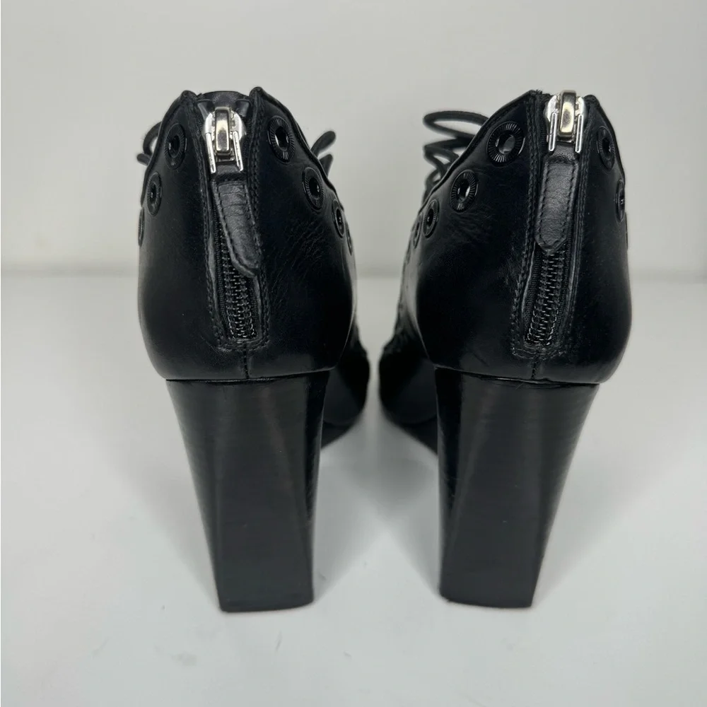 Givenchy Black Leather Strappy Ria Wedge Sandals - Size 39